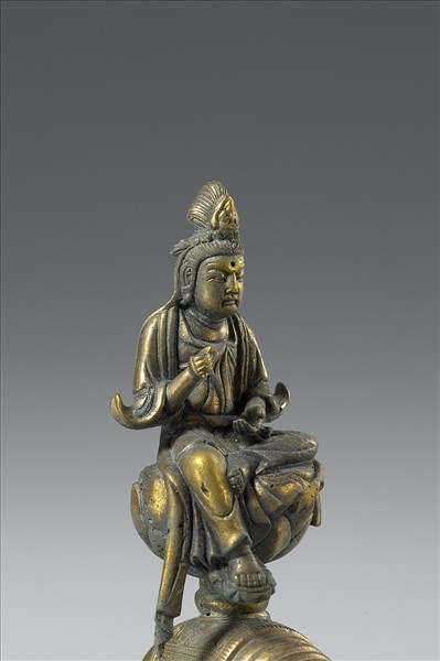 中國 明 銅鎏金 普賢騎象像