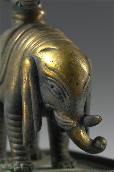 中國 明 銅鎏金 普賢騎象像