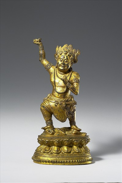 中國 14-17世紀 銅鎏金 明王立像