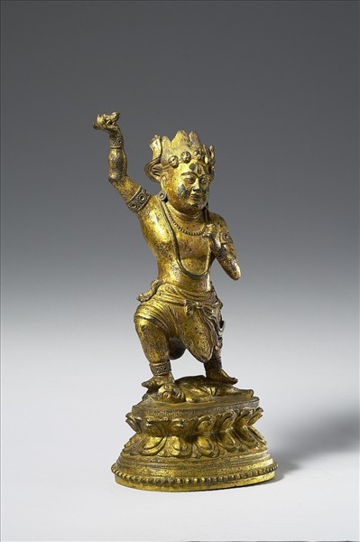 中國 14-17世紀 銅鎏金 明王立像