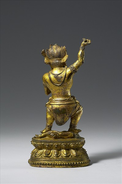 中國 14-17世紀 銅鎏金 明王立像