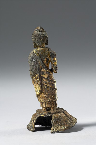 銅鎏金藥師佛立像