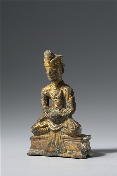 韓國 統一新羅時代 銅鎏金 苦行像