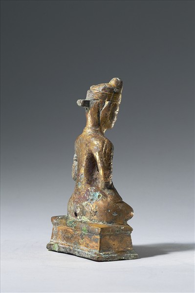 韓國 統一新羅時代 銅鎏金 苦行像