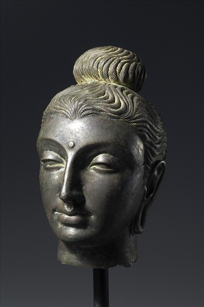 巴基斯坦 犍陀羅藝術風格 20世紀 紅銅合金 佛頭像