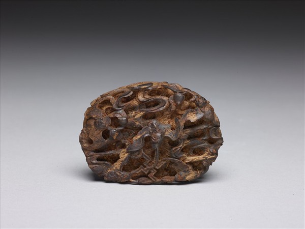 茄楠木雕福壽萬年帶頭