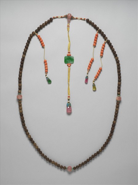 茄楠木刻「喜」字朝珠