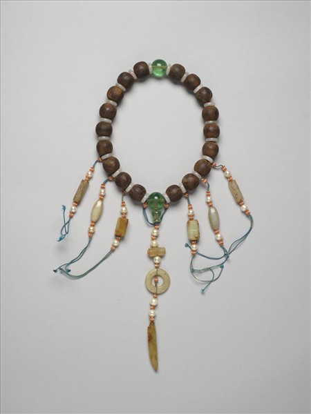 茄楠木漢玉墜飾手串