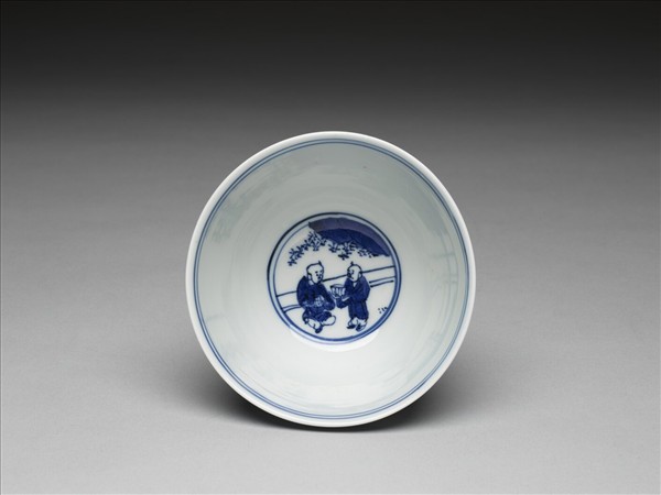 青花嬰戲圖杯