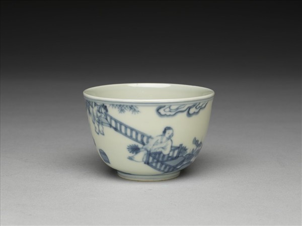 青花人物紋杯