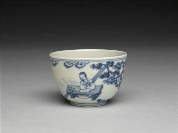青花人物紋杯