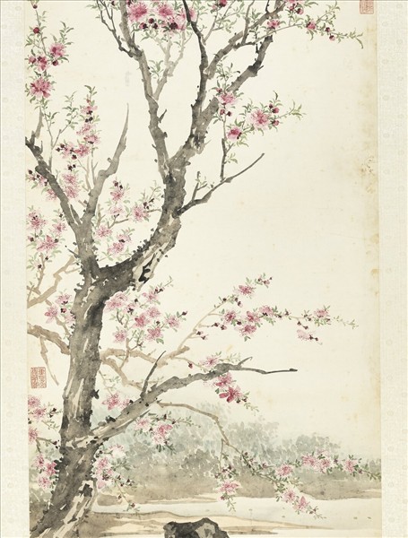 清金廷標畫碧桃　軸