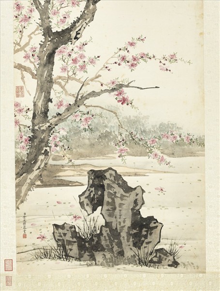 清金廷標畫碧桃　軸