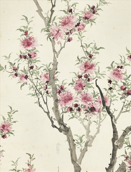 清金廷標畫碧桃　軸