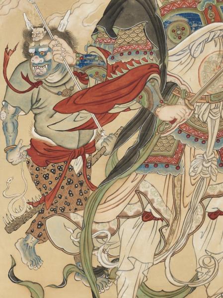 清徐揚仿宋人畫天王像（三）　軸