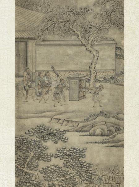 清吳桂畫雪景人物事蹟御題　軸