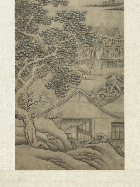 清吳桂畫雪景人物事蹟御題　軸