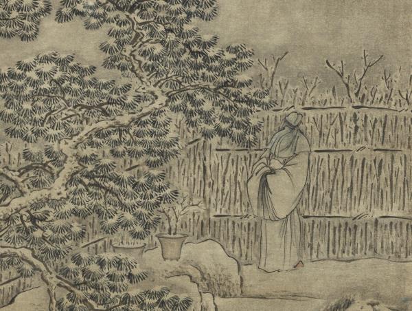 清吳桂畫雪景人物事蹟御題　軸