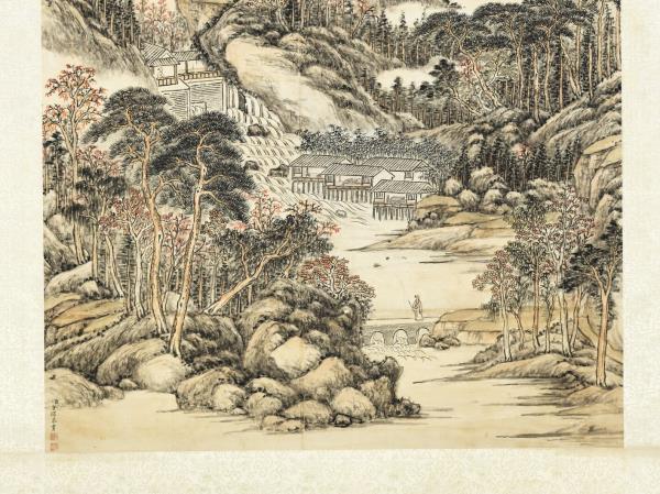 清方琮畫山水御題　軸