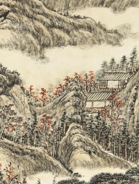 清方琮畫山水御題　軸