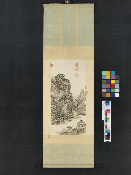 清方琮秋山紅葉　軸