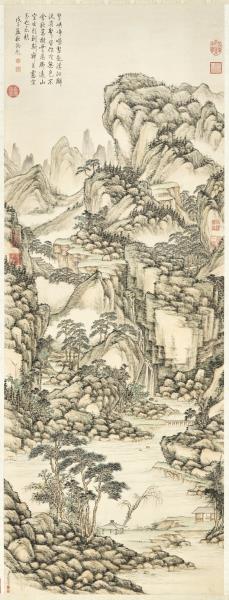 清方琮畫松巖飛瀑　軸