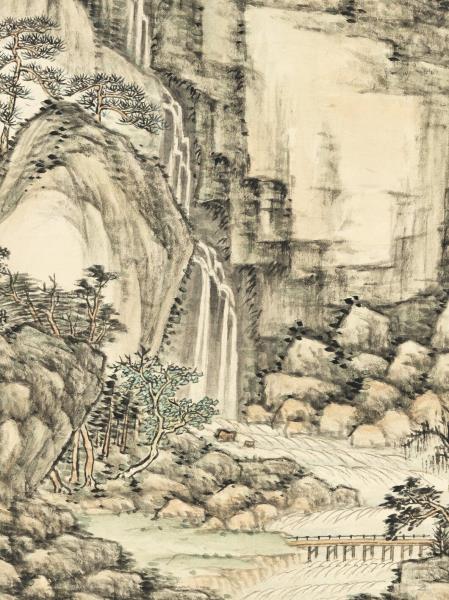 清方琮畫松巖飛瀑　軸