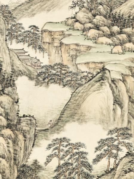 清方琮畫松巖飛瀑　軸