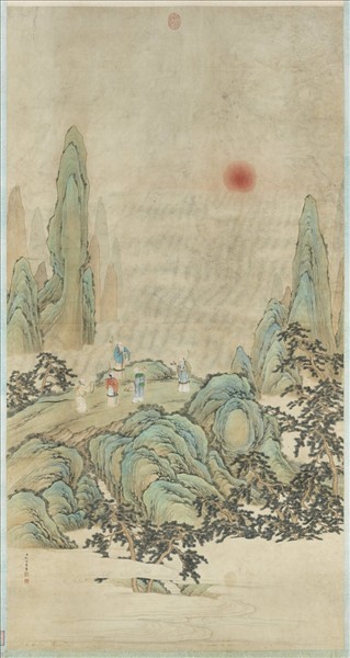 清沈全畫五老觀峰　軸