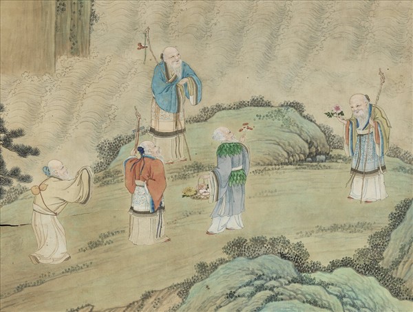 清沈全畫五老觀峰　軸