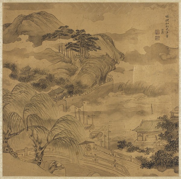 汪昻倣魏和叔山水