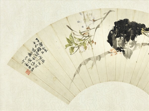 清任伯年花鳥扇面　單片