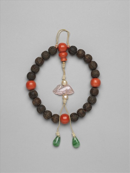 茄楠木雕「囍」字手串