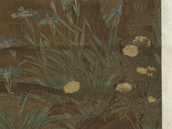 宋人畫雙松花鳥　軸