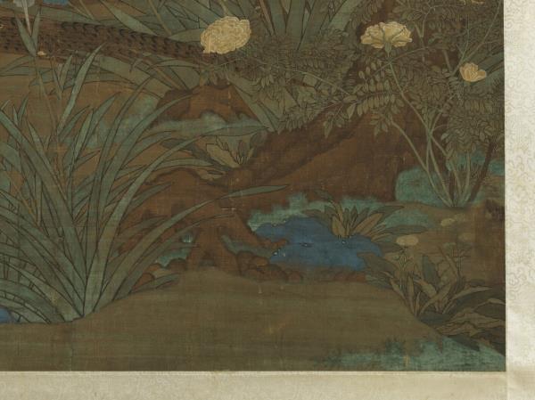 宋人畫雙松花鳥　軸