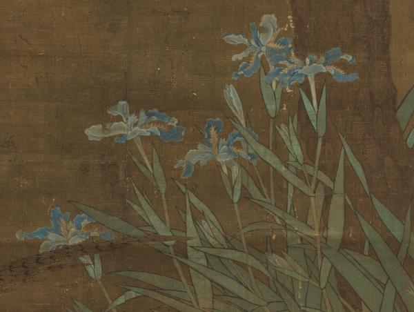 宋人畫雙松花鳥　軸