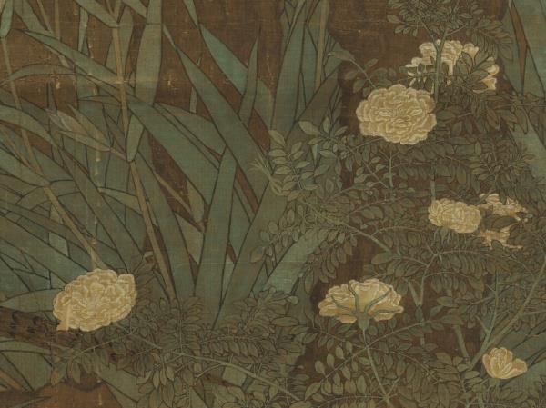 宋人畫雙松花鳥　軸