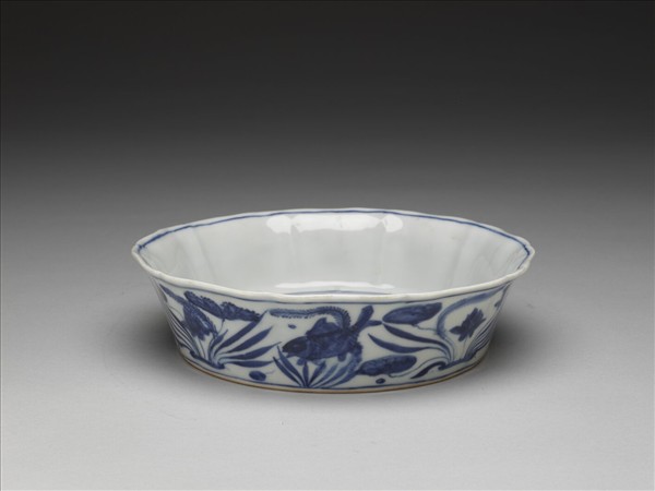 青花蓮塘魚藻花式洗