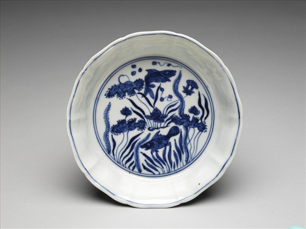 青花蓮塘魚藻花式洗