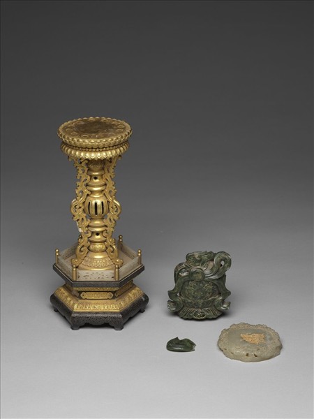 銅鍍金嵌玉八寶（法輪）