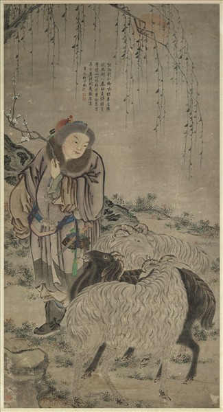 元人三陽開泰圖　軸