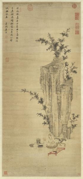 明唐寅煎茶圖　軸