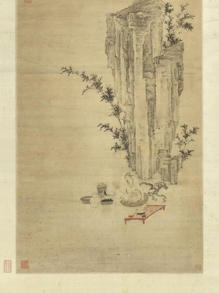 明唐寅煎茶圖　軸