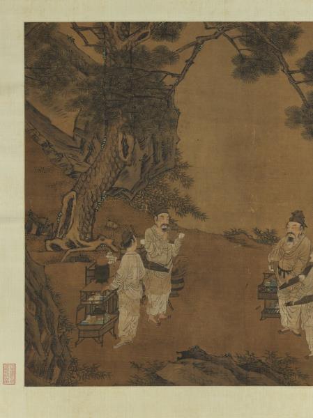 明唐寅鬪茶圖　軸