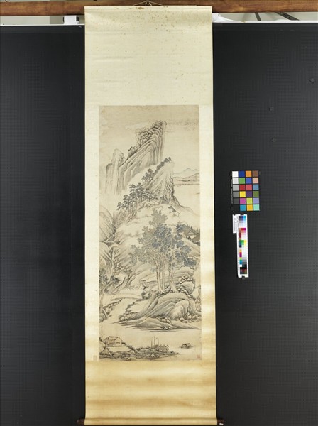 清鄒一桂溪山晚泊　軸