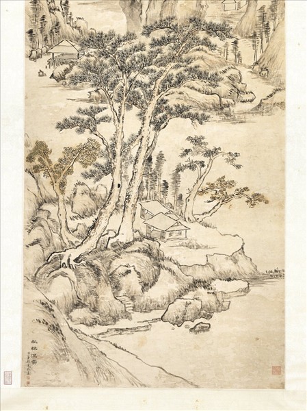 清董邦達秋林澄霽　軸