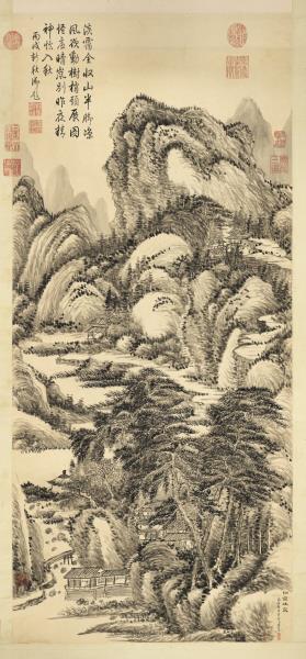 清董邦達仙館晴嵐　軸