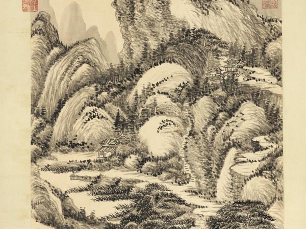 清董邦達仙館晴嵐　軸