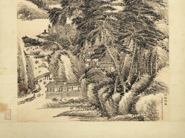 清董邦達仙館晴嵐　軸