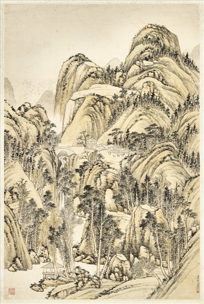 清弘旿幽壑鳴泉　軸